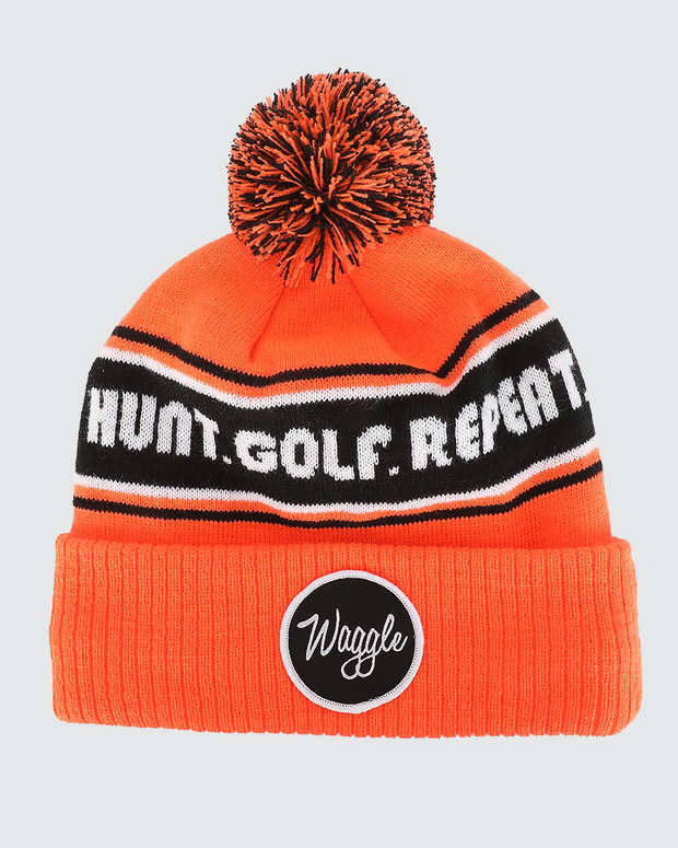 Hunt. Golf. Repeat. - Waggle Pom Beanie