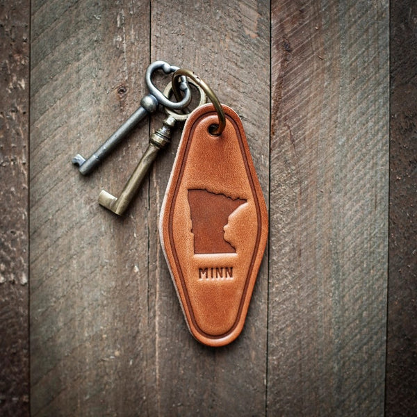 MN Silhouette Leather Keychain - Motel Style