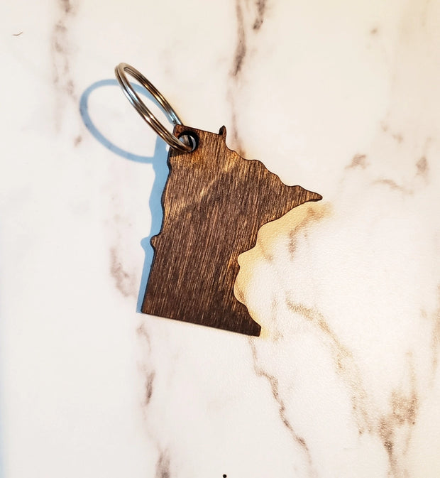 MN Wood Keychain