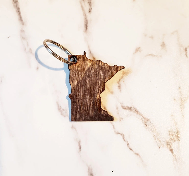 MN Wood Keychain