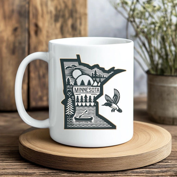 Minnesota Black and White Mug