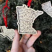 Minnesota Floral Wood Ornament