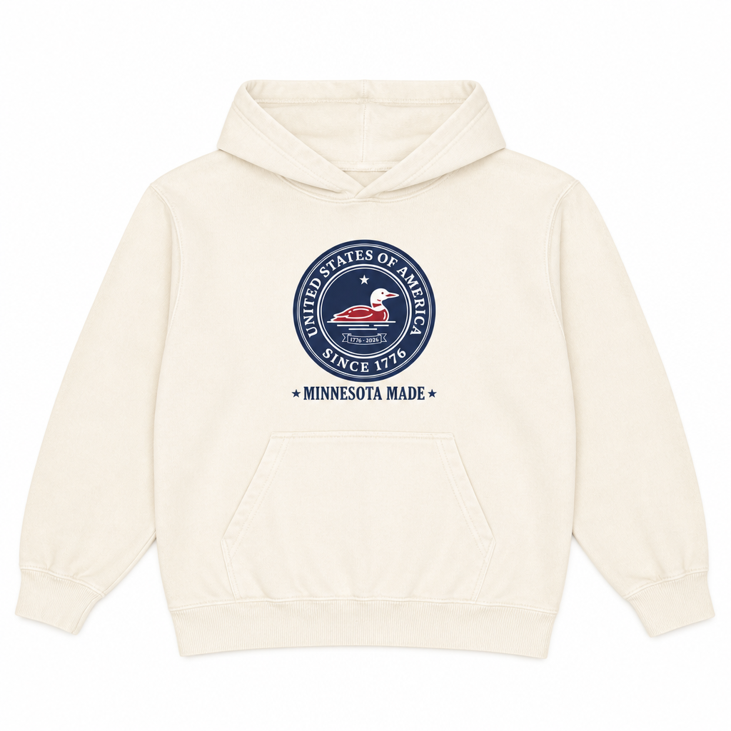 Minnesota Made Stamp Seal Hoodie — Ivory