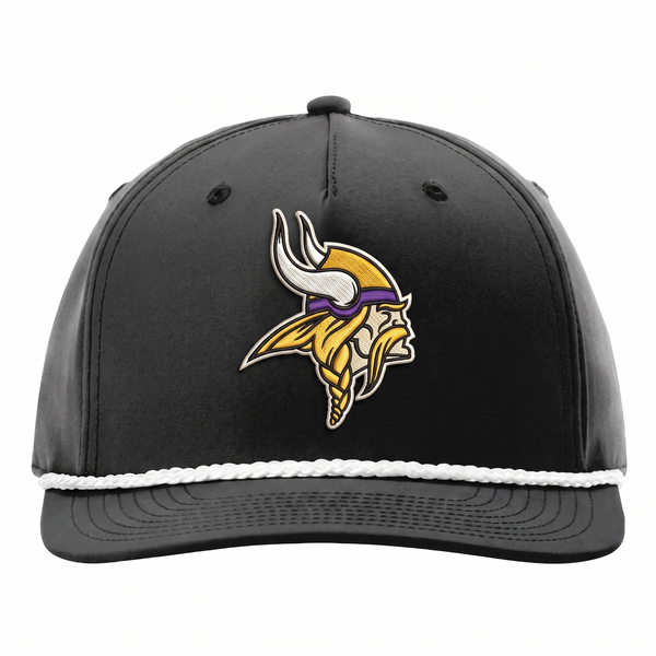 MN Football Rope Cap — Black (Full Color Logo)