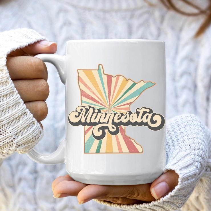 Minnesota Retro Rainbow Mug