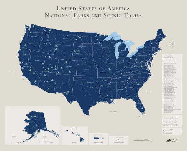 USA National Parks Map